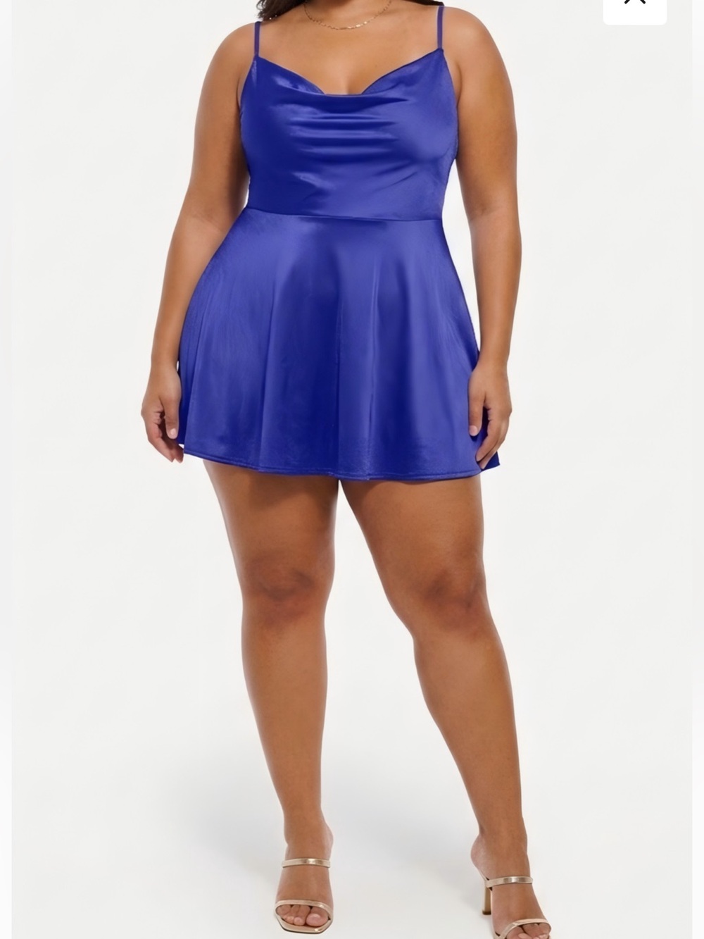 Nwt Popilush Sequin Cowl Neck Cocktail & Party Fit & Flare Shapewear Mini Dress
